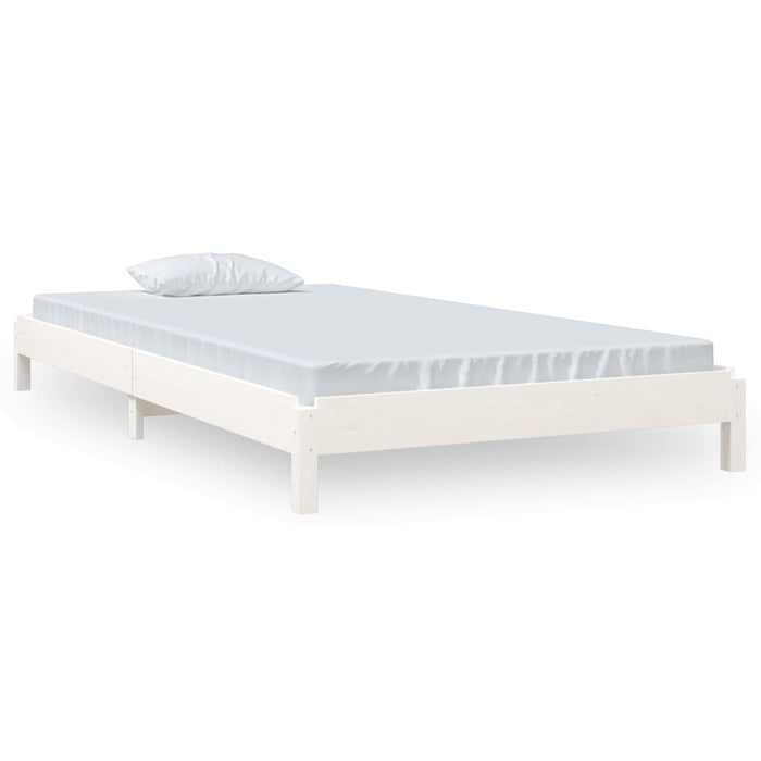 Stack Bed without Mattress White 80x200 cm Solid Wood Pine