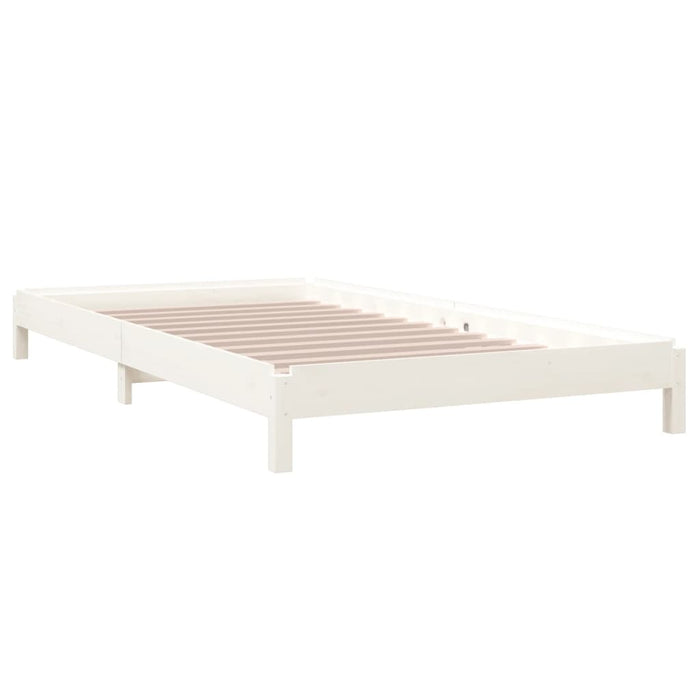 Stack Bed without Mattress White 80x200 cm Solid Wood Pine