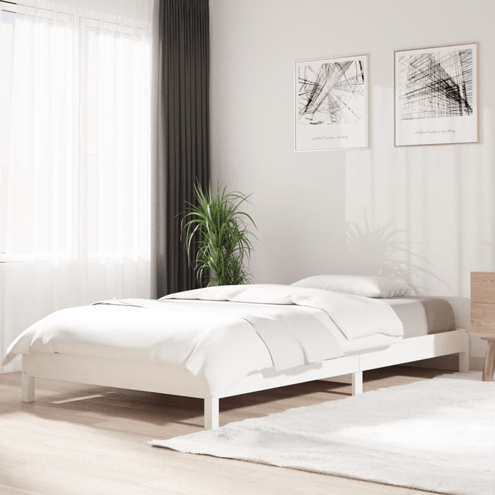 Stack Bed without Mattress White 80x200 cm Solid Wood Pine