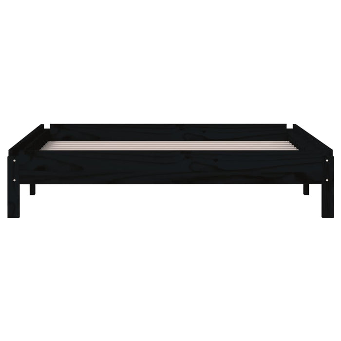 Stack Bed without Mattress Black 80x200 cm Solid Wood Pine