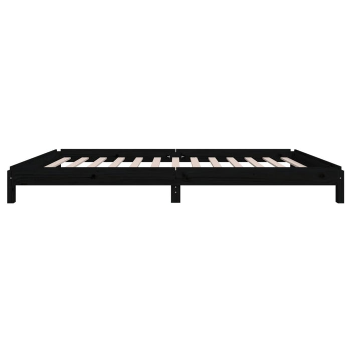 Stack Bed without Mattress Black 80x200 cm Solid Wood Pine