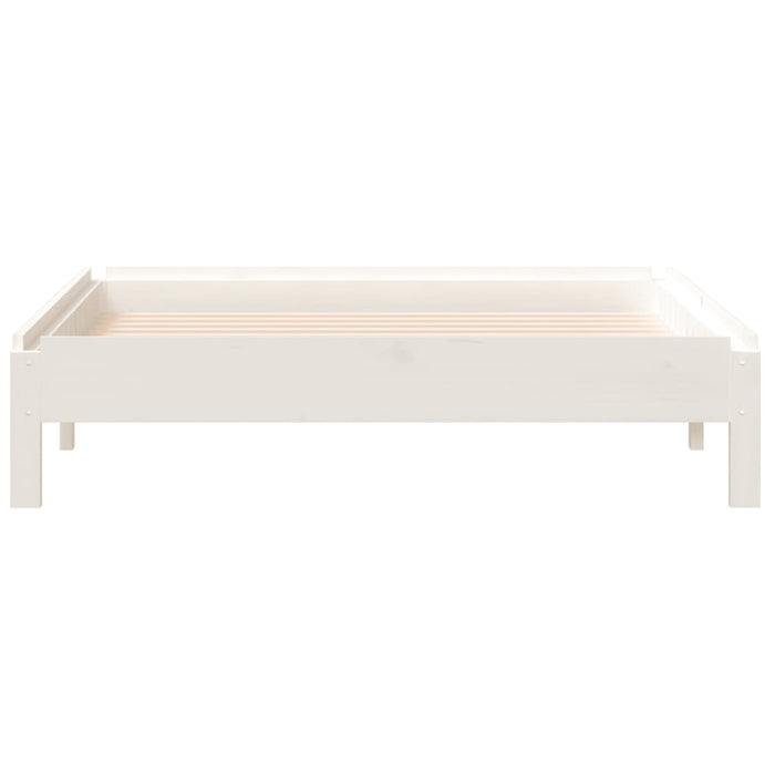 Stack Bed without Mattress White 75x190 cm Small Single Solid Wood Pine