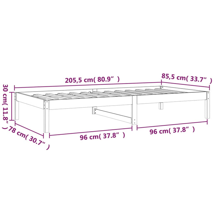 Day Bed without Mattress 80x200 cm Solid Wood Pine