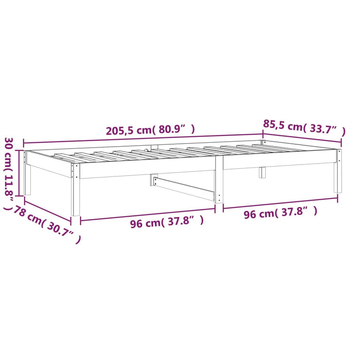 Day Bed without Mattress White 80x200 cm Solid Wood Pine