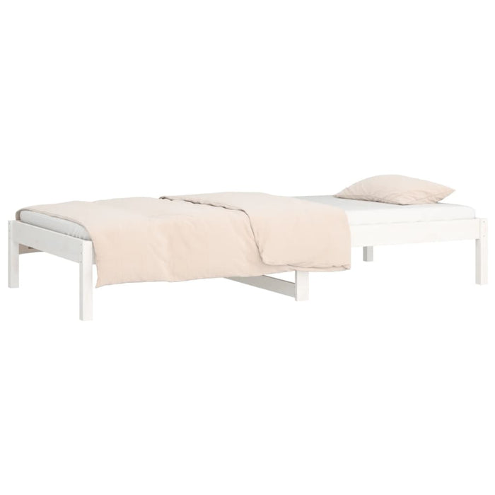 Day Bed without Mattress White 90x190 cm Single Single Solid Wood Pine