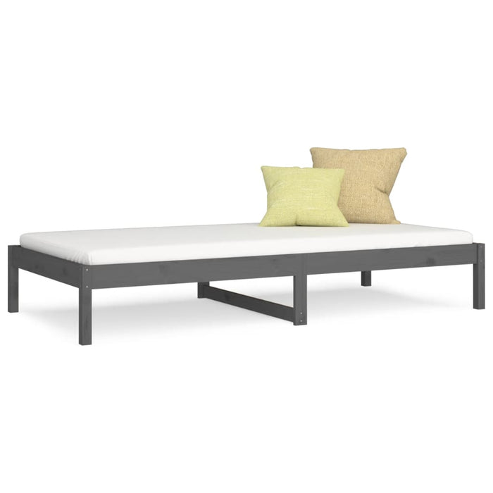 Day Bed without Mattress Grey 90x190 cm Single Single Solid Wood Pine