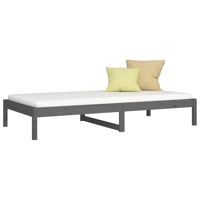 Day Bed without Mattress Grey 90x190 cm Single Single Solid Wood Pine