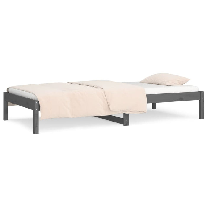 Day Bed without Mattress Grey 90x190 cm Single Single Solid Wood Pine