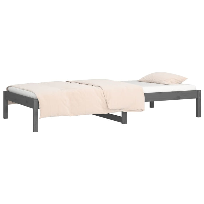 Day Bed without Mattress Grey 90x190 cm Single Single Solid Wood Pine