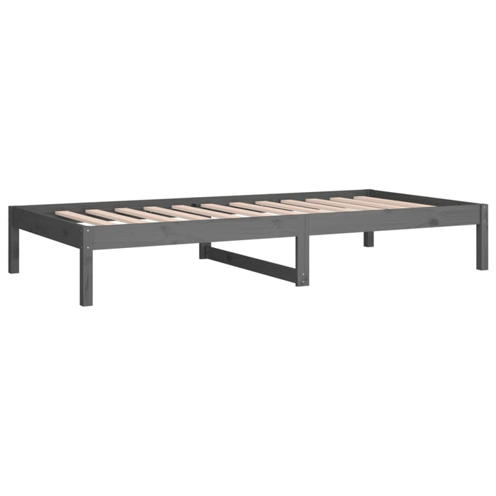 Day Bed without Mattress Grey 90x190 cm Single Single Solid Wood Pine