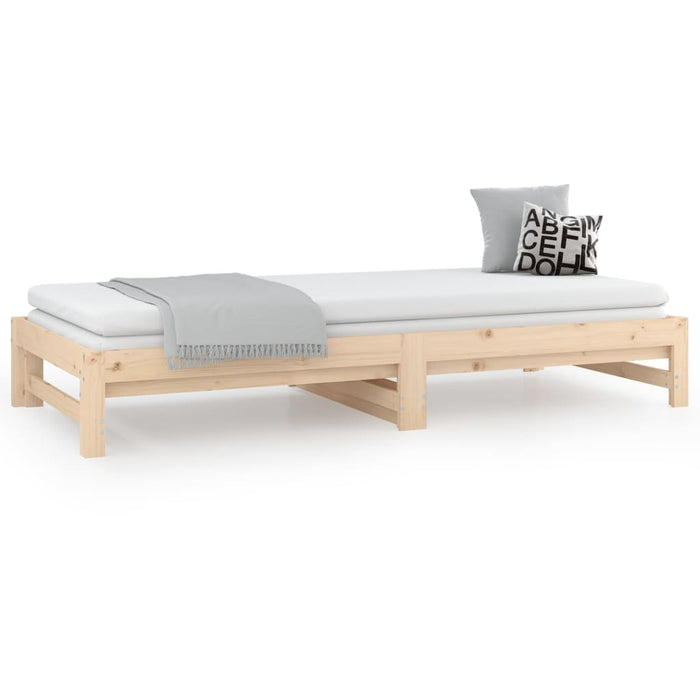 Pull-out Day Bed without Mattress 2x(90x200) cm Solid Wood Pine