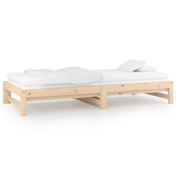 Pull-out Day Bed without Mattress 2x(90x200) cm Solid Wood Pine