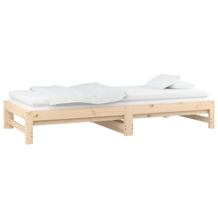 Pull-out Day Bed without Mattress 2x(90x200) cm Solid Wood Pine