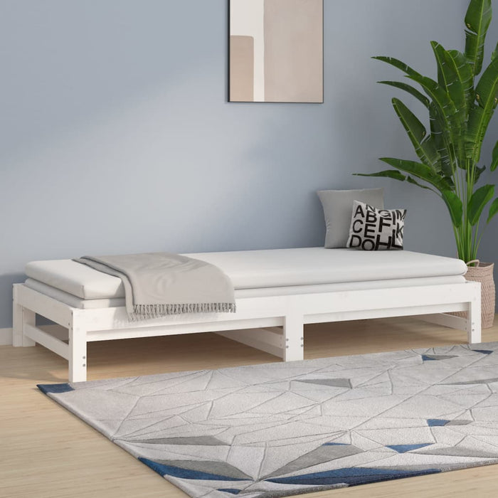 Pull-out Day Bed without Mattress White 2x(90x200) cm