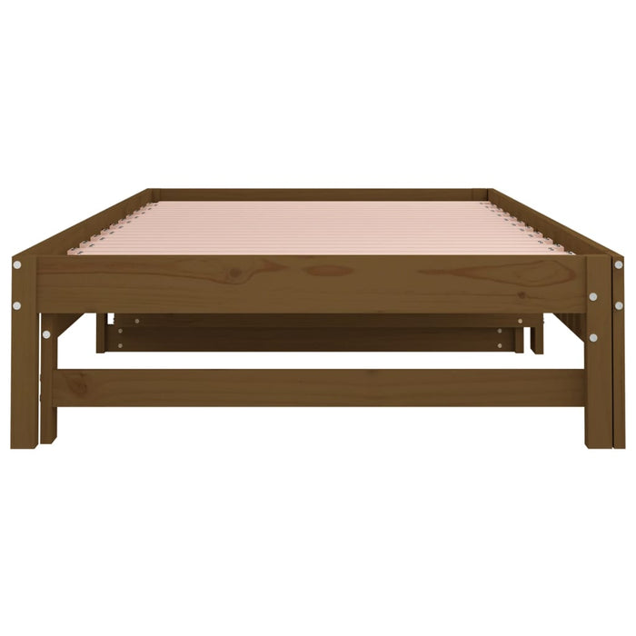 Pull-out Day Bed without Mattress Honey Brown 2x(90x200) cm