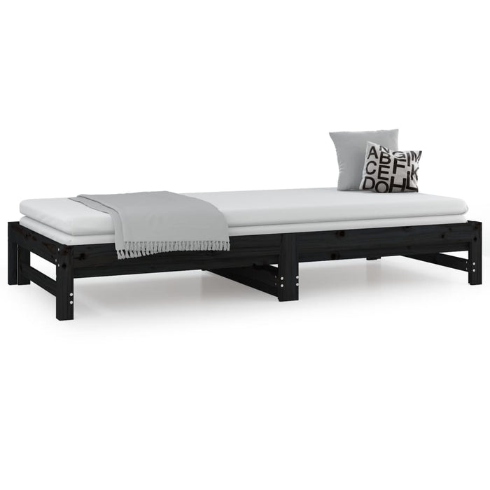 Pull-out Day Bed without Mattress Black 2x(90x200) cm