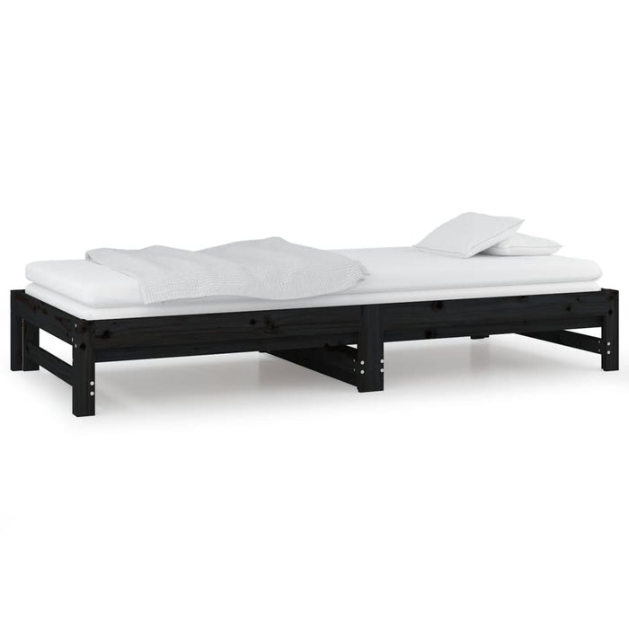 Pull-out Day Bed without Mattress Black 2x(90x200) cm