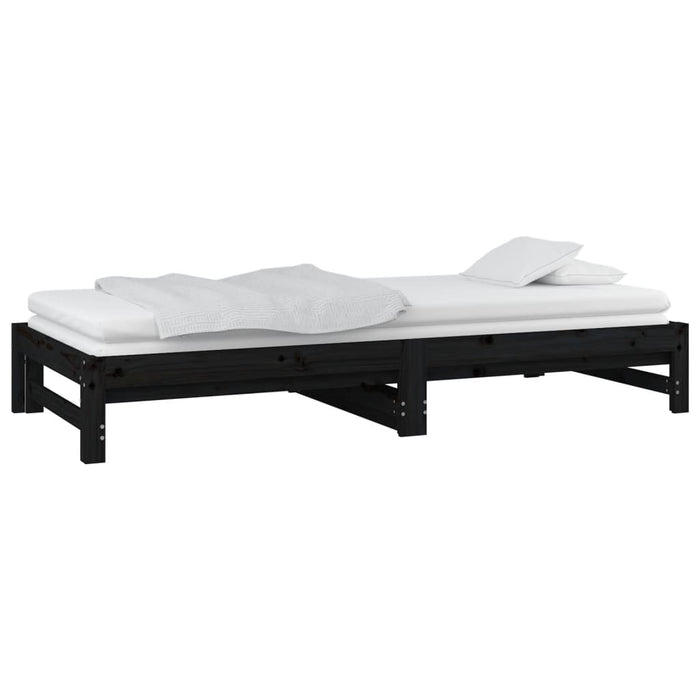 Pull-out Day Bed without Mattress Black 2x(90x200) cm