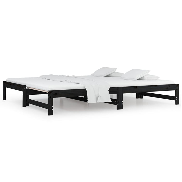 Pull-out Day Bed without Mattress Black 2x(80x200) cm