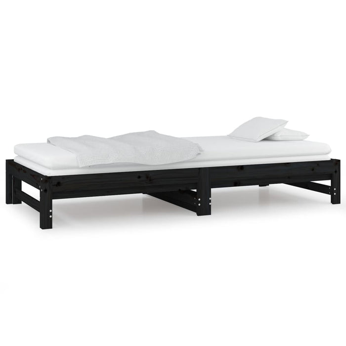 Pull-out Day Bed without Mattress Black 2x(80x200) cm