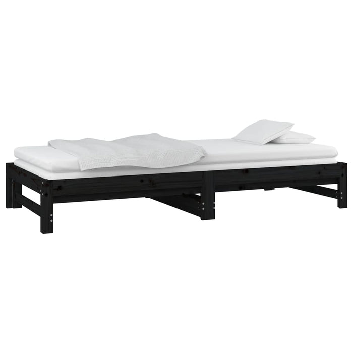 Pull-out Day Bed without Mattress Black 2x(80x200) cm