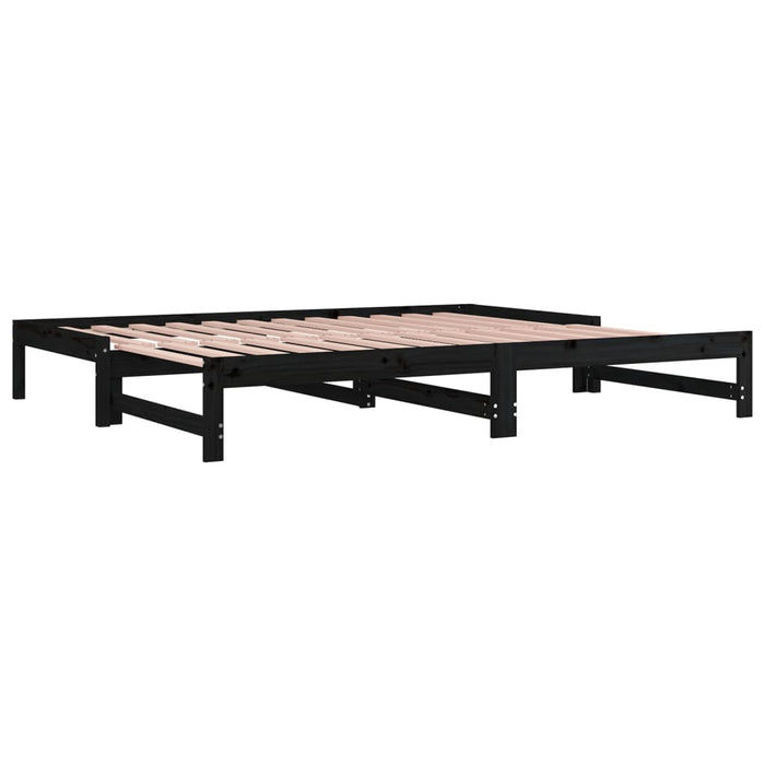 Pull-out Day Bed without Mattress Black 2x(80x200) cm