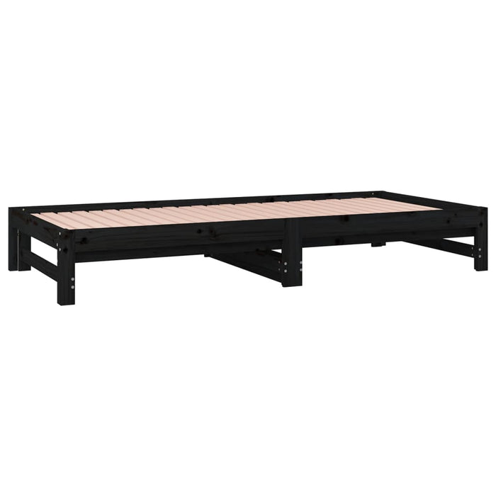 Pull-out Day Bed without Mattress Black 2x(80x200) cm