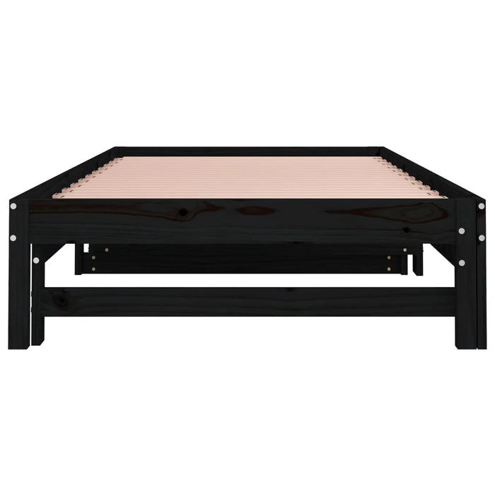 Pull-out Day Bed without Mattress Black 2x(80x200) cm