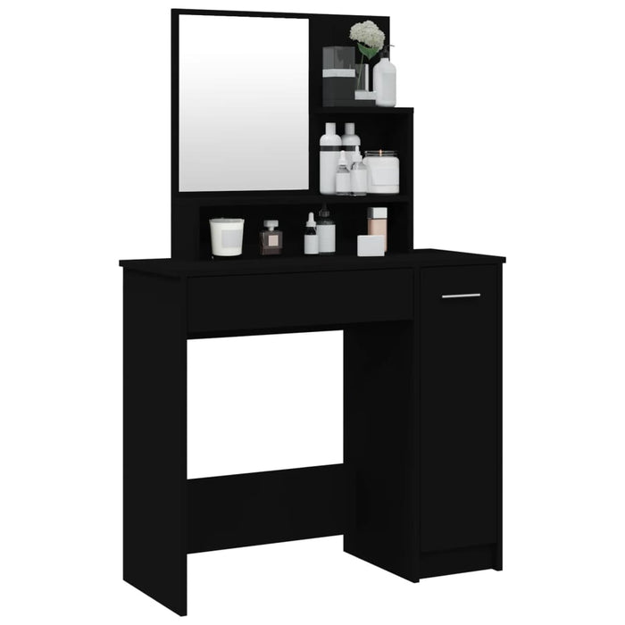 Dressing Table with Mirror Black 86.5x35x136 cm