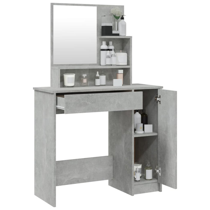 Dressing Table with Mirror Concrete Grey 86.5x35x136 cm