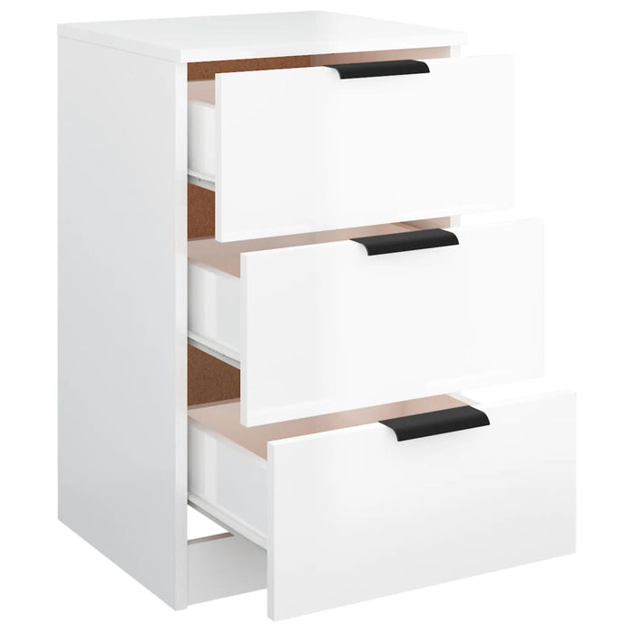 Bedside Cabinets 2 pcs High Gloss White 40x36x65 cm