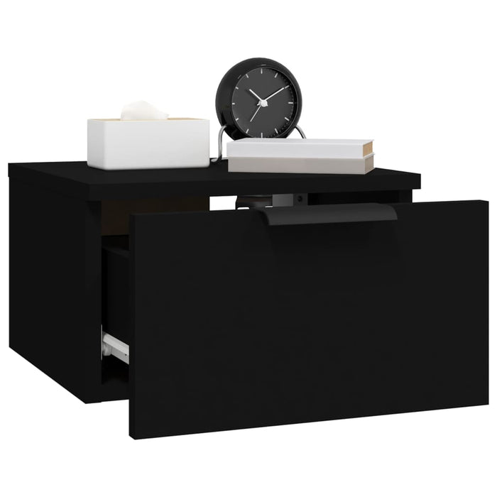 Wall-mounted Bedside Cabinet Black 34x30x20 cm