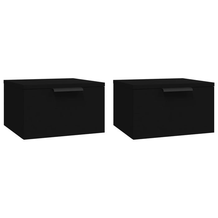 Wall-mounted Bedside Cabinets 2 pcs Black 34x30x20 cm