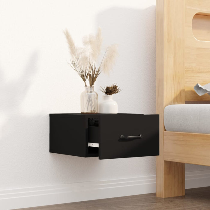 Wall-mounted Bedside Cabinet Black 35x35x20 cm