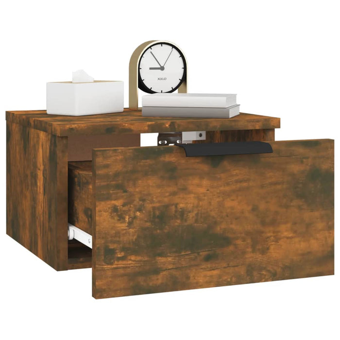 Wall-mounted Bedside Cabinet Smoked Oak 34x30x20 cm