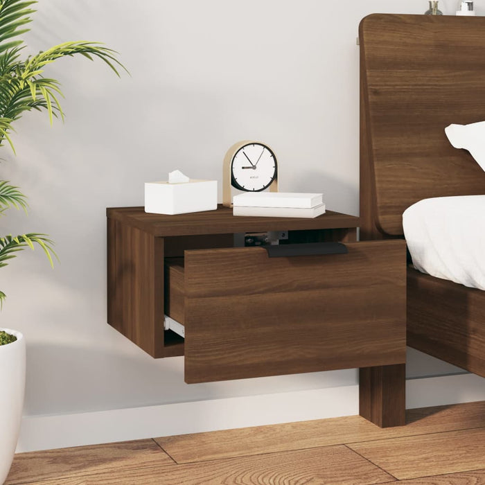 Wall-mounted Bedside Cabinet Brown Oak 34x30x20 cm