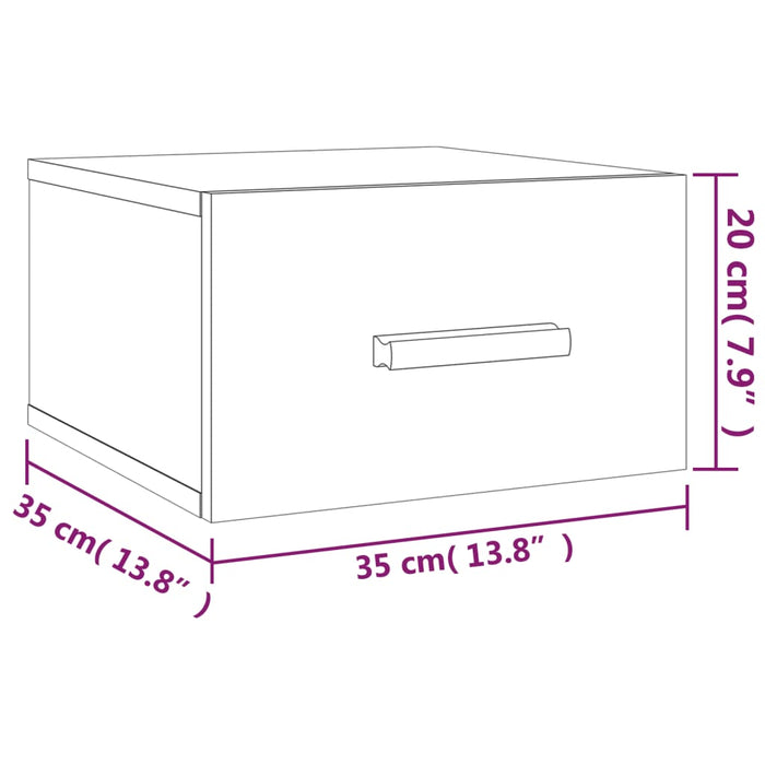 Wall-mounted Bedside Cabinet Grey Sonoma 35x35x20 cm