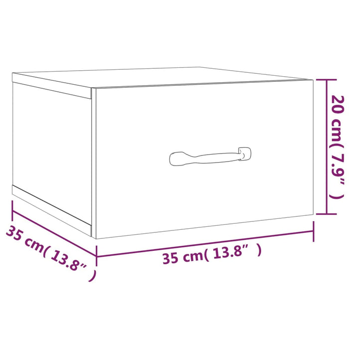 Noptiera montata pe perete Gri Sonoma 35x35x20 cm