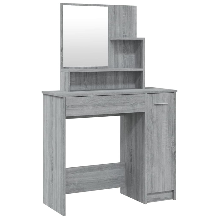 Dressing Table with Mirror Grey Sonoma 86.5x35x136 cm