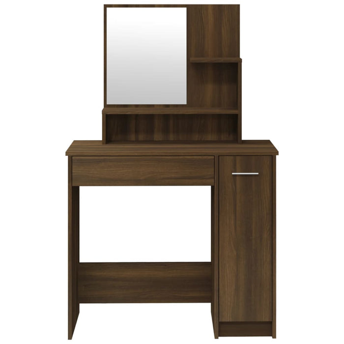 Dressing Table with Mirror Brown Oak 86.5x35x136 cm