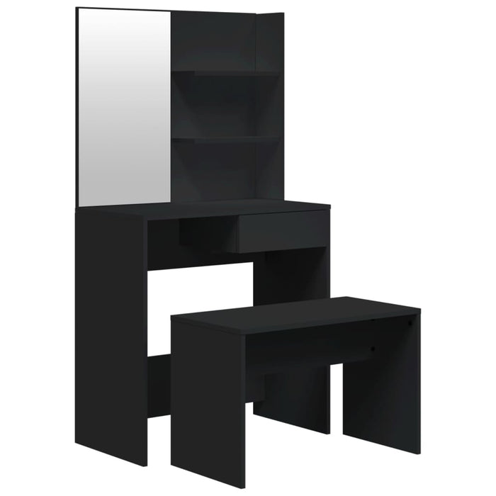 Dressing Table Set Black 74.5x40x141 cm