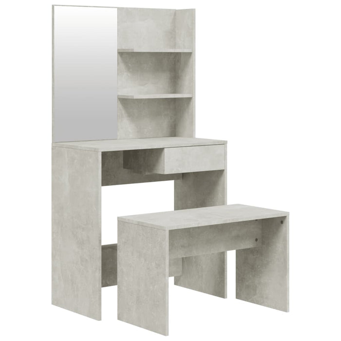 Dressing Table Set Concrete Grey 74.5x40x141 cm