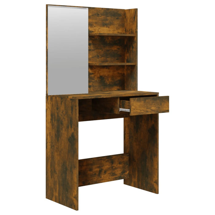 Dressing Table Set Smoked Oak 74.5x40x141 cm