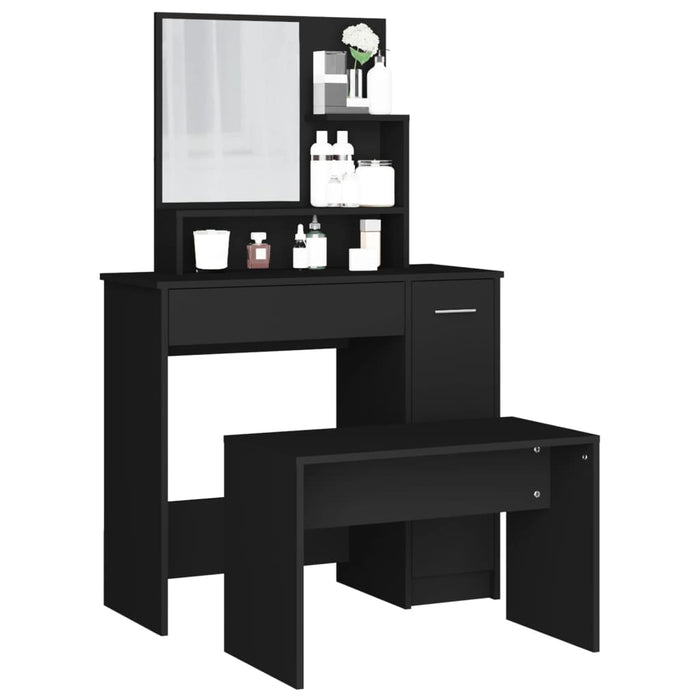 Dressing Table Set Black 86.5x35x136 cm