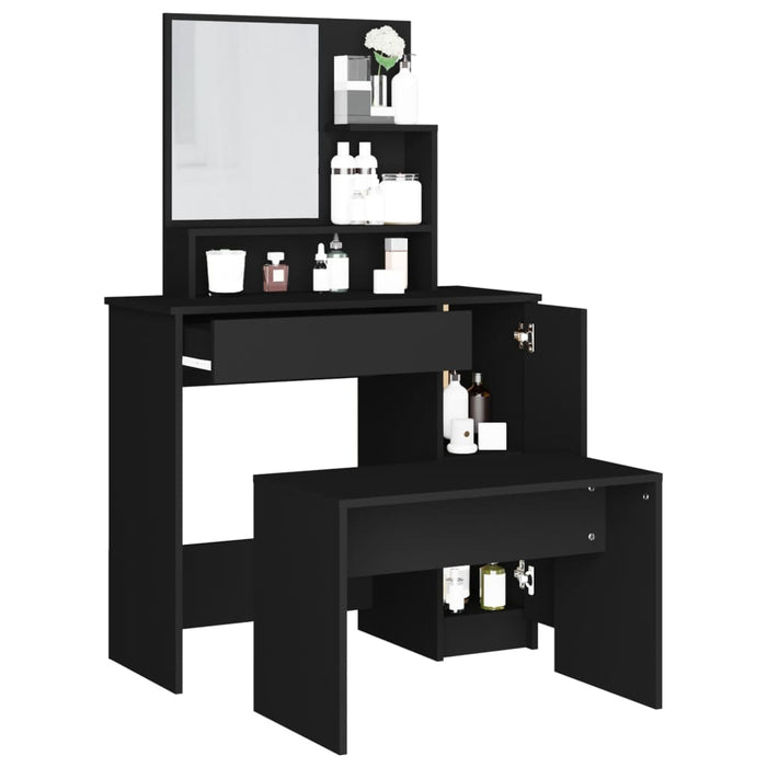 Dressing Table Set Black 86.5x35x136 cm