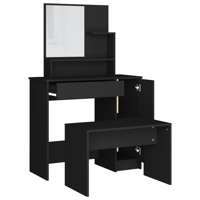 Dressing Table Set Black 86.5x35x136 cm