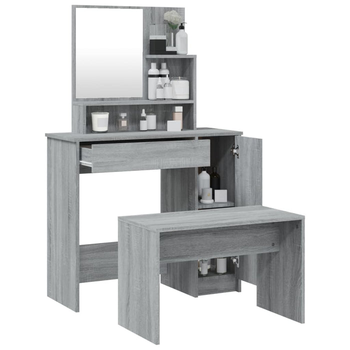 Dressing Table Set Grey Sonoma 86.5x35x136 cm