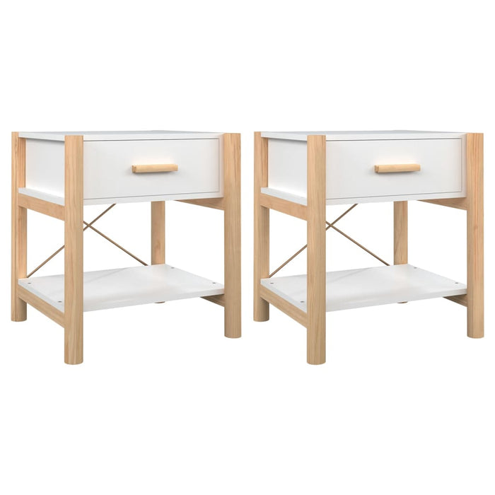 Bedside Tables 2pcs White 42x38x45 cm Engineered Wood