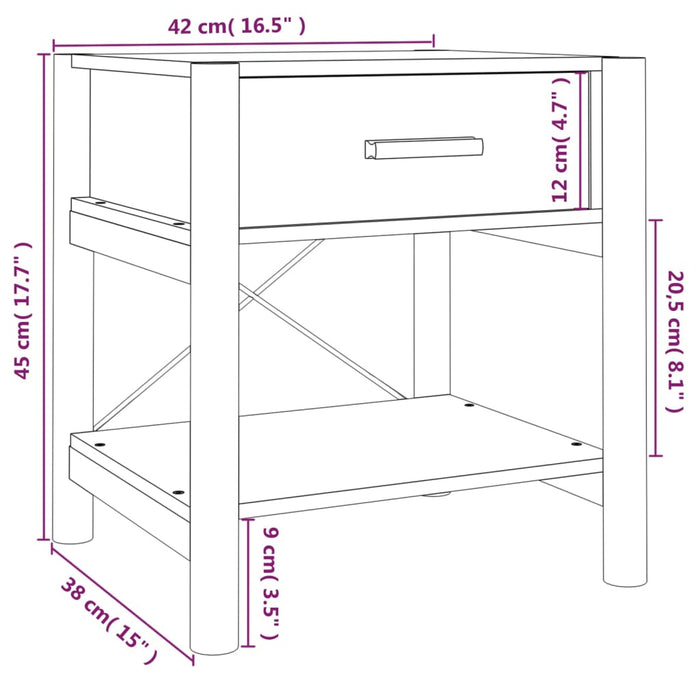 Bedside Tables 2pcs White 42x38x45 cm Engineered Wood