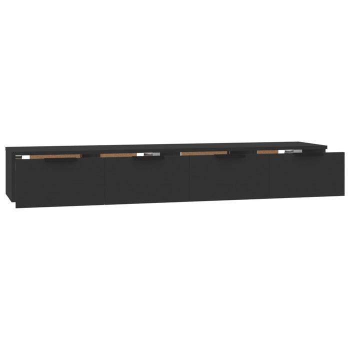 Wall Cabinets 2 pcs Black 68x30x20 cm Engineered Wood